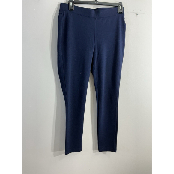 Woman With Control Pants - Womans Woman With Control Pull On Cropped Pants SP Navy Stretch